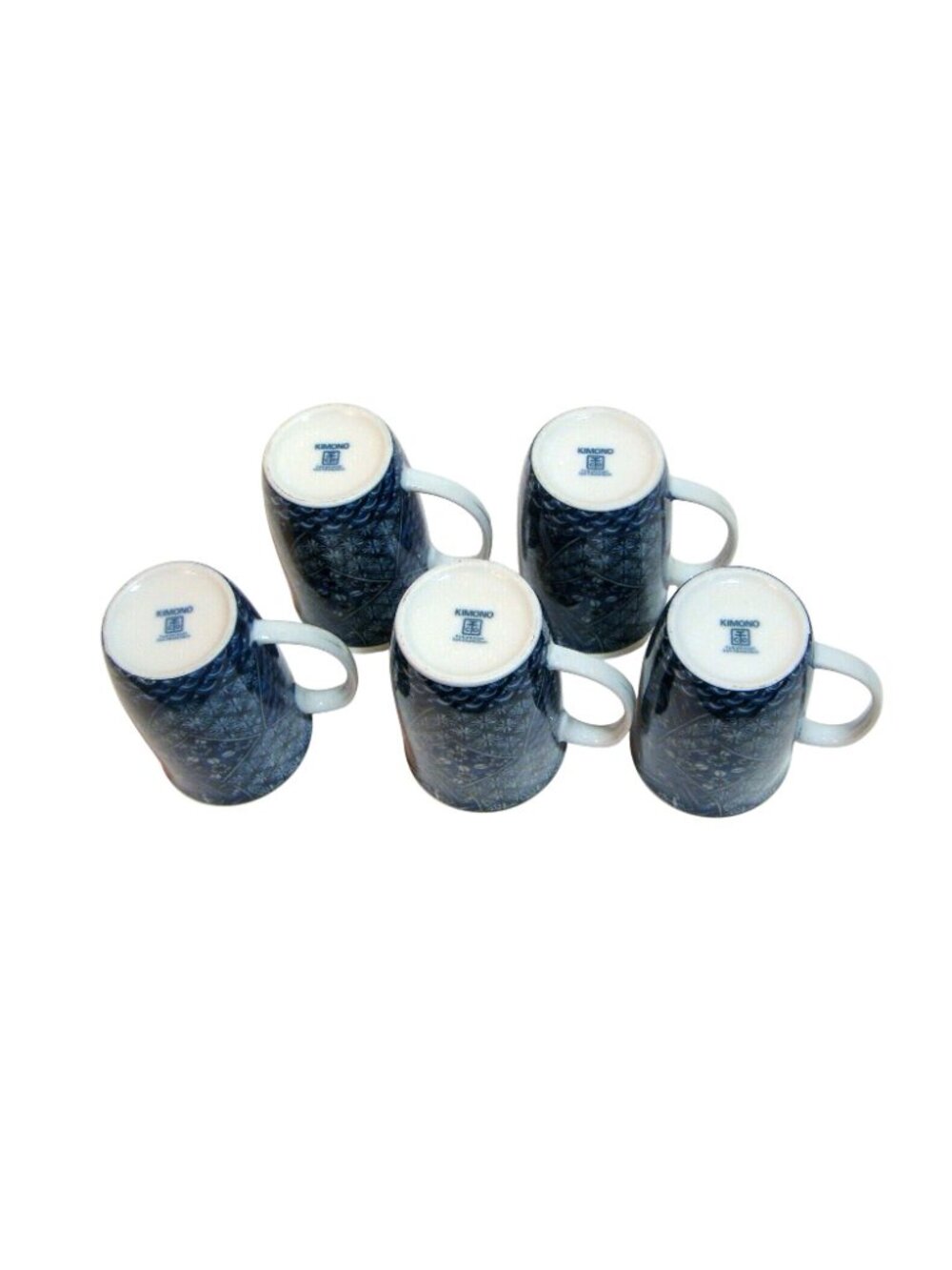 Takahashi Mugs Kimono Blue and White Set of Five - Picture 6 of 7